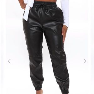 Fashion nova leather joggers